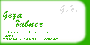 geza hubner business card